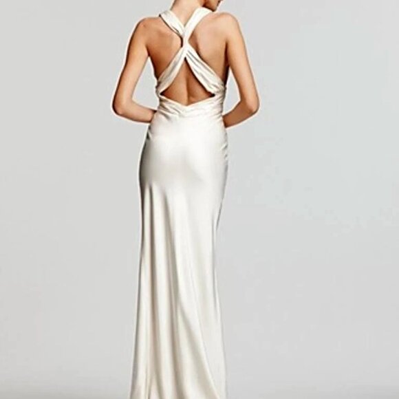 Nicole Miller Style DG0021 100% Ivory Silk Dress Size 6 - Picture 2 of 15